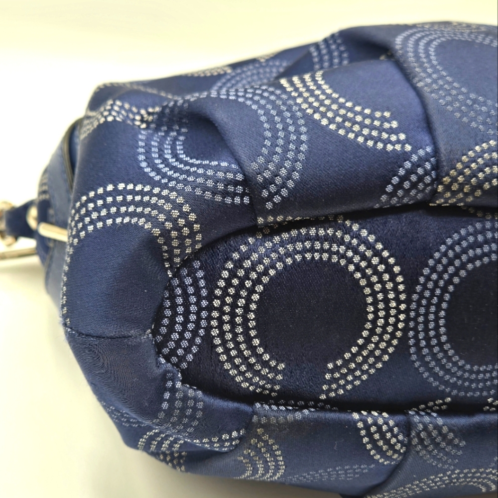 COACH Madison Sophia Satchel OP C Denim Blue Gold Hardware 2 Tags - Picture 10 of 15